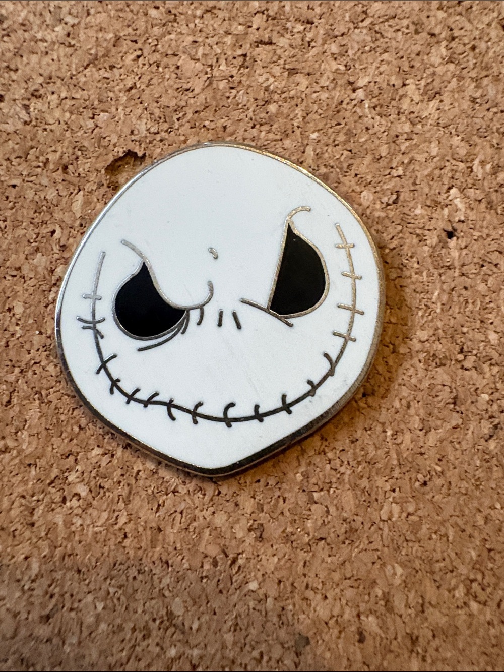 White Jack Skellington Face Enamel Wall Accent - Unbranded